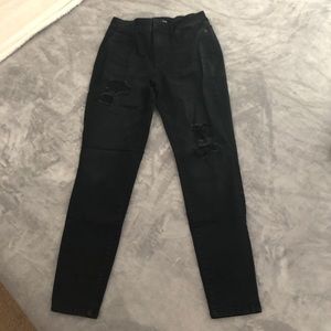 Maurice’s leggings with lace-backed distressing